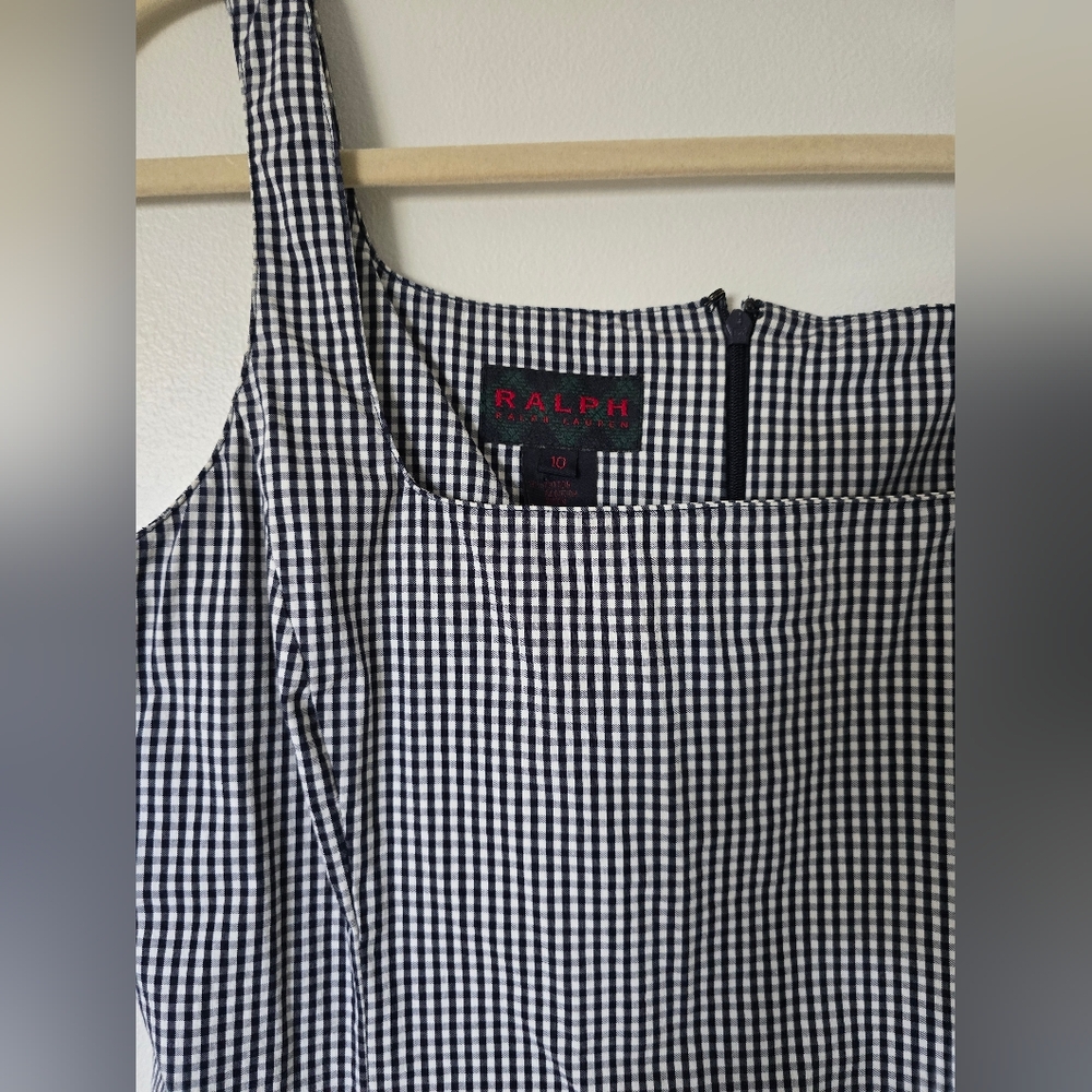 Vintage RALPH Ralph Lauren Black White Gingham Sleeveless Dress Size 10 - Picture 3 of 9